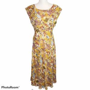 Sundance Silk Floral Midi Dress Size 6